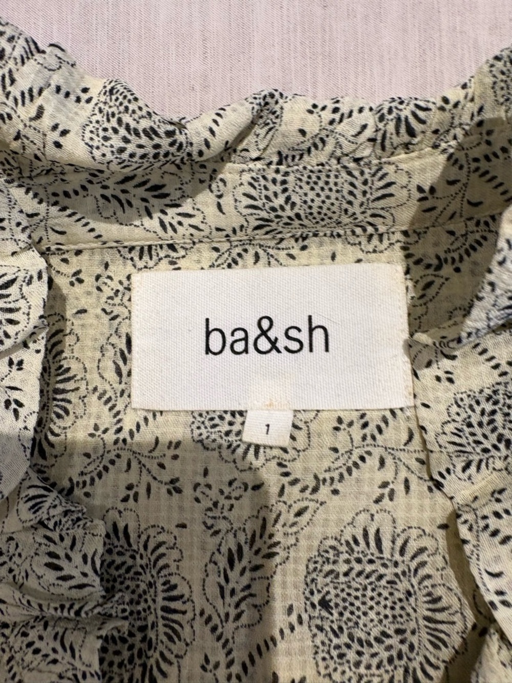 BORA ba&sh cream Paisley Ruffle Button-Up Blouse - Picture 5 of 10